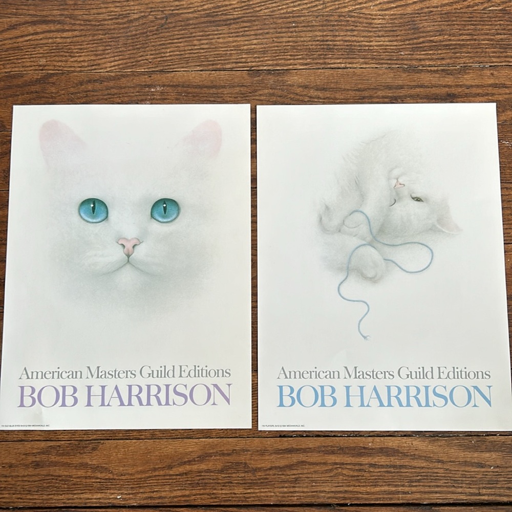 2 BOB HARRISON 1984 “White Cat’s” Posters